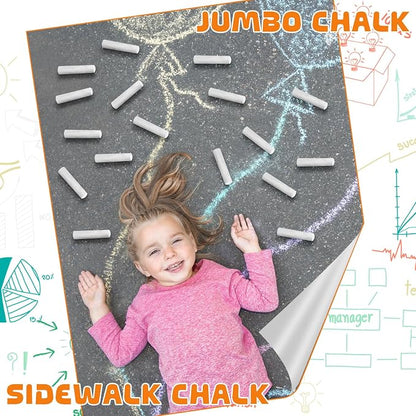 25 Pcs Sidewalk Chalks for Kids Non Toxic Jumbo Chalk for Party Gift Outdoor - Image 6