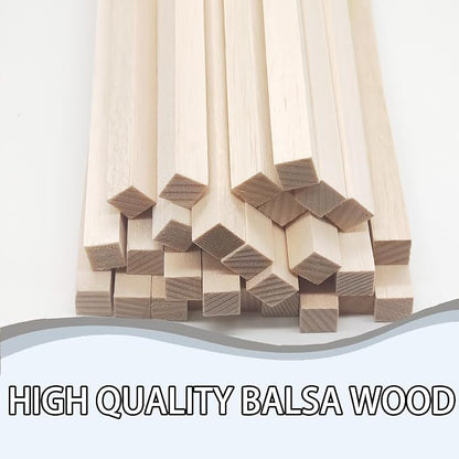 Balsa Wood Sticks, Square Wooden Dowels, Unfinished Hardwood Sticks - Image 7