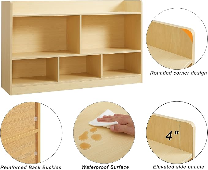 Kids Toy Storage Organizer, 5-Section Bookshelf - Image 4