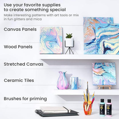 ARTEZA Acrylic Pouring Paint Set, 8 Pastel Colors, 4 oz Bottles, High-Flow Paint - Image 4