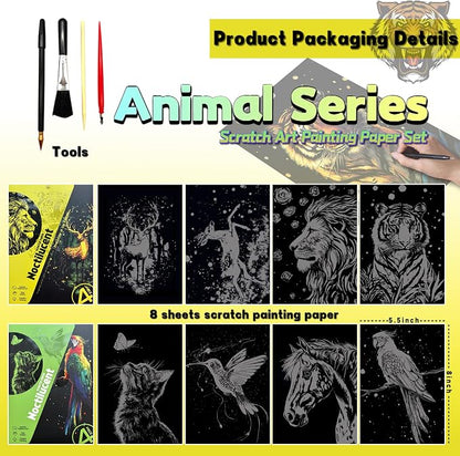 Scratch Paper Art for Adults-Glow in The Dark Scratch Painting Craft Kit|DIY - Image 2