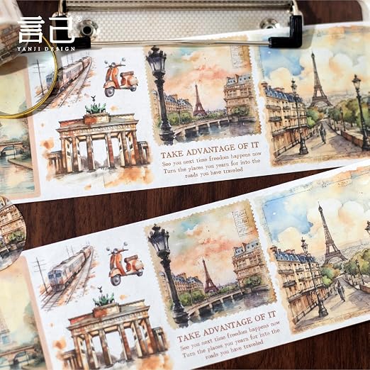 Washi Tape Set, 6 Rolls Landscape Tape Stickers - Image 7