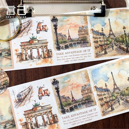 Washi Tape Set, 6 Rolls Landscape Tape Stickers - Image 7