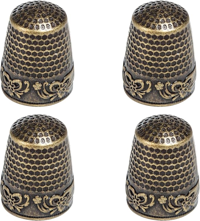 J.CARP 4Pcs Sewing Thimble, Copper Color Sewing Thimble Finger Protector by JCARP