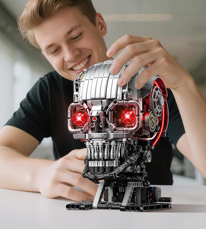 Mechanical Skull Building Set, Horror Ghost Zombie Skeleton Head Toy Home Decor - Image 7