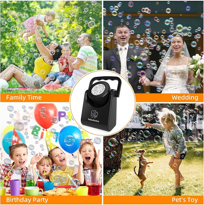 Bubble Machine for Kids Toddlers, Automatic Bubble Blower, Portable Adjustable - Image 7