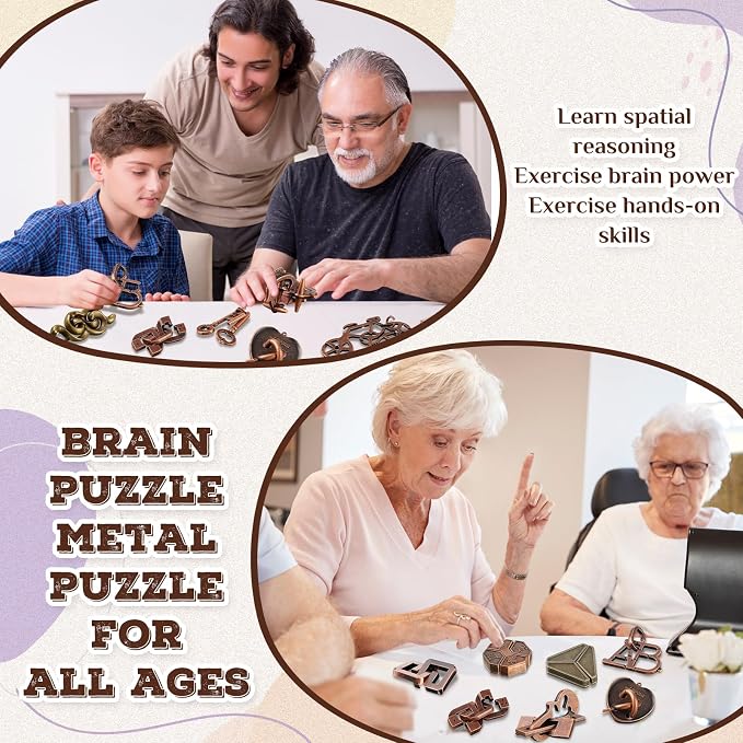 Yilloog 24 Pcs Metal Brain Teaser Puzzles Assortment - Image 7