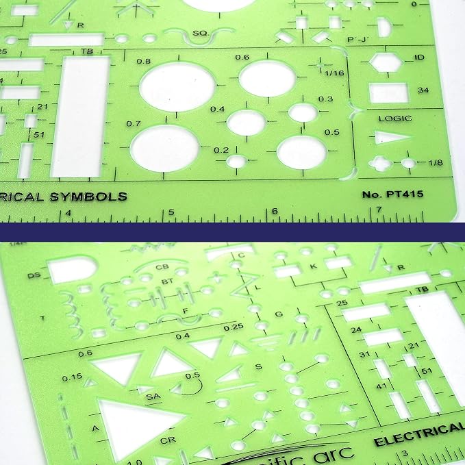 Pacific Arc Template: Electrical Symbols, 135 Openings 5.25" x 8.25" - Image 4