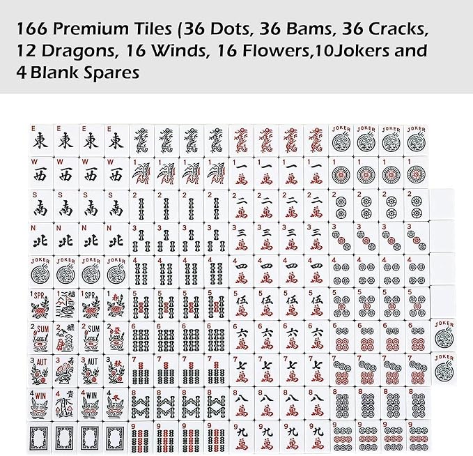 ZGME American Mahjong Set, 166 White Tiles - Image 8