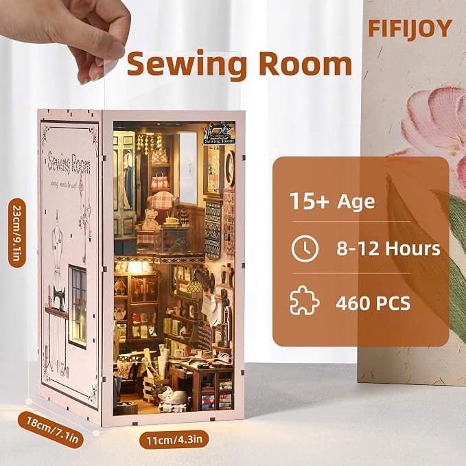 Book Nook Kit - Sewing Room DIY Miniature House Dollhouse Kit - Image 5