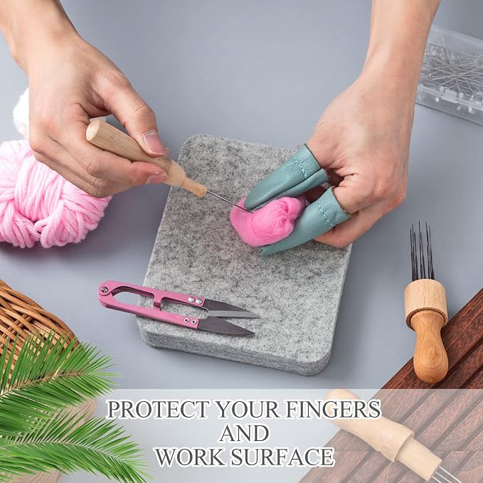 Amylove 2 Pcs Needle Felting Pad Needled Felting Mat Wool Supplies Thick Firm - Image 4