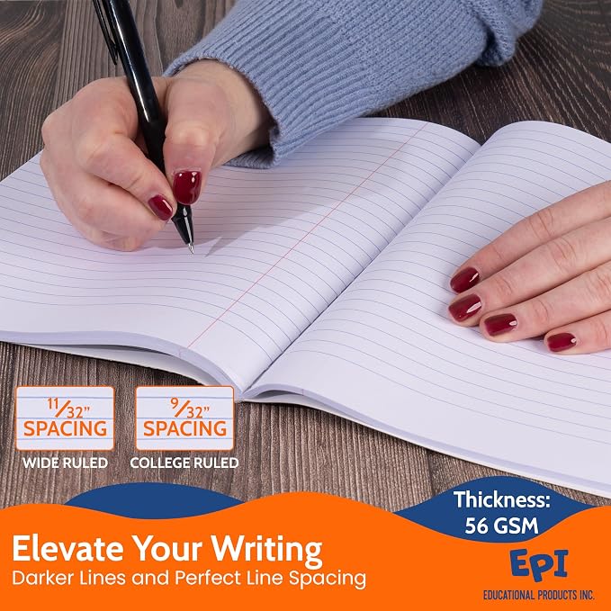 EPI Marble Hardcover Wide Ruled Composition Notebook | 200 Pages, 9.75 x 7.5 in - Image 4