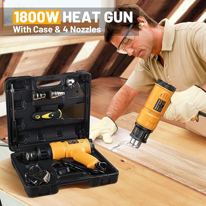 SEEKONE Heat Gun 1800W Heavy Duty Hot Air Gun Kit - Image 2