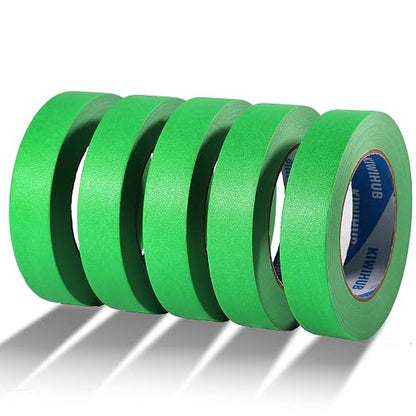 Green Painters Tape, 1 inch x 60 Yards x 5 Rolls by KIWIHUB
