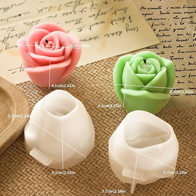 2 Pack Rose & Succulent Silicone Molds - Image 3