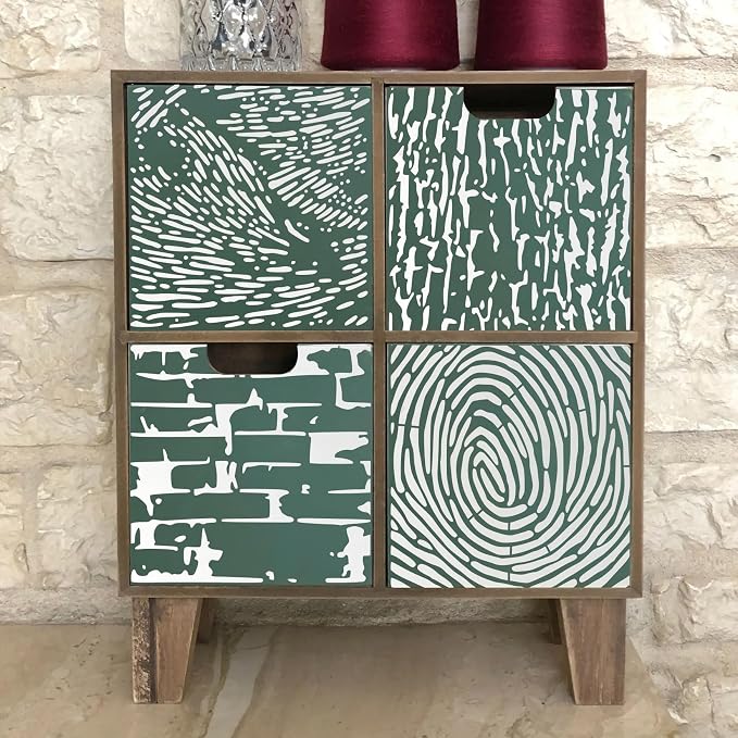 8 Pieces Abstract Geometry Texture Brick Stencils - Image 6