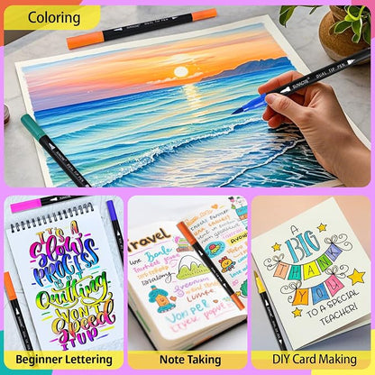 36 Dual Brush Marker Pens, 36 Colors Art Marker Set - Image 6