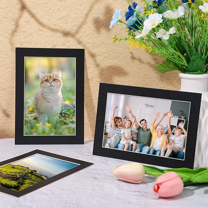 Prudiut 15 Pack 5x7 Black Picture Mats, Frame Mattes - Image 7