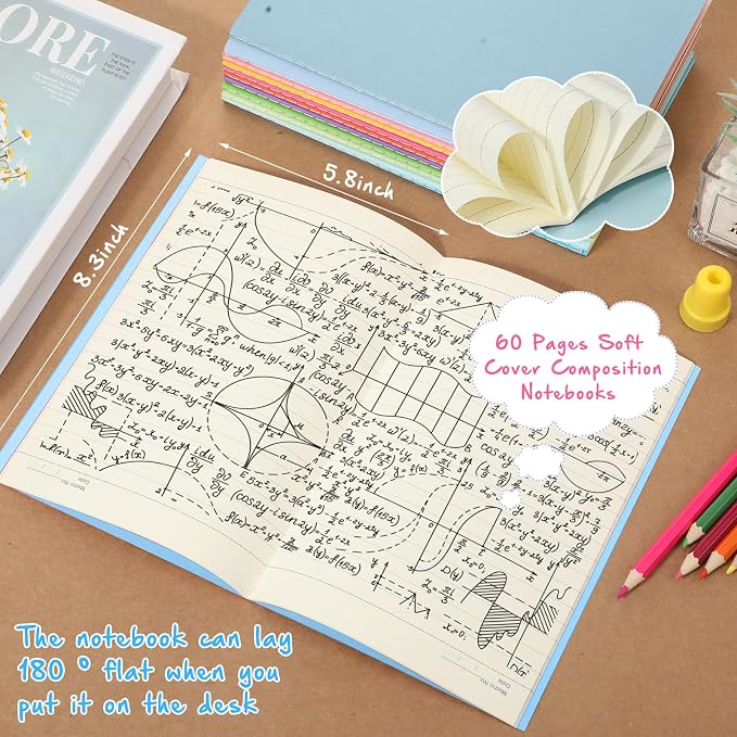 Handepo 100 Pack Composition Notebooks A5/A6 Ruled Lined Composition Kraft - Image 3