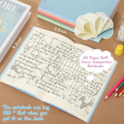Handepo 100 Pack Composition Notebooks A5/A6 Ruled Lined Composition Kraft - Image 3