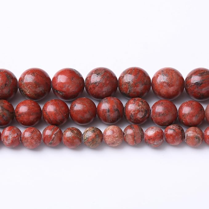 60PCS 6MM Natural Red Seasame Jasper Stone Beads Energy Healing Beads - Image 2