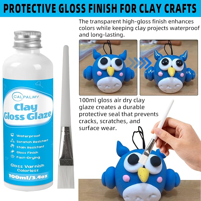 CALPALMY 100ml Gloss Air Dry Clay Glaze - Image 2