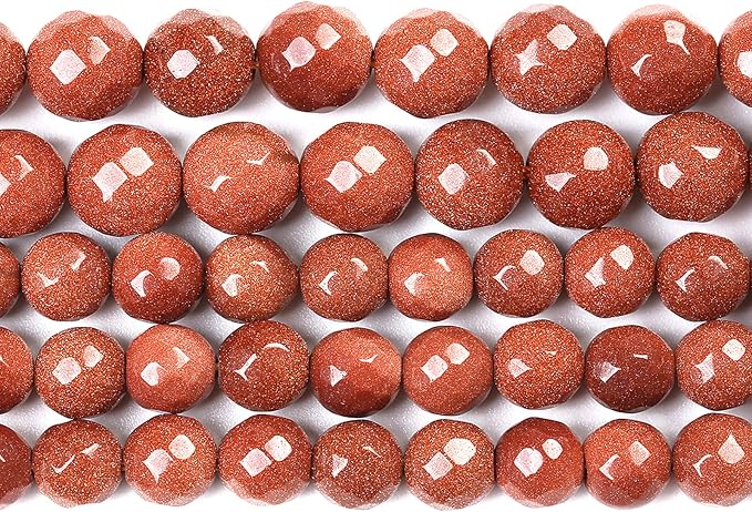 45pcs 8mm Natural Gold Sandstone Beads Faceted Stone Energy Healing Beads - Image 3