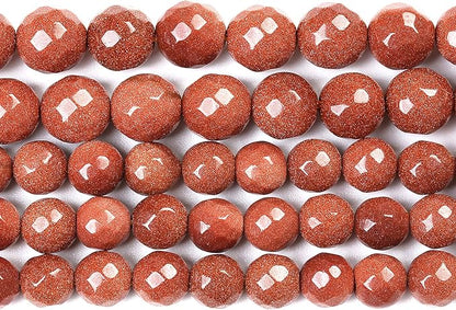 45pcs 8mm Natural Gold Sandstone Beads Faceted Stone Energy Healing Beads - Image 3
