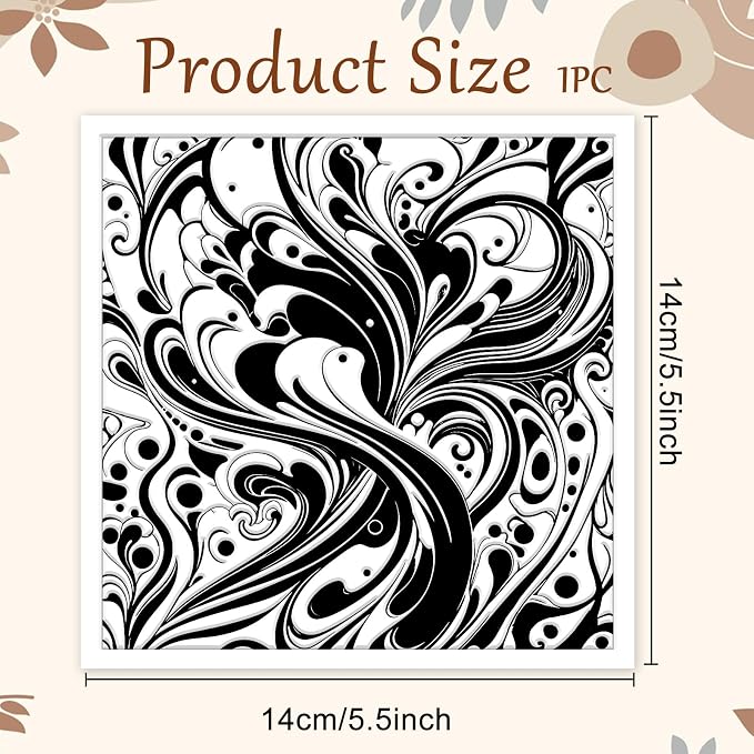 CHGCRAFT Artistic Pattern Polymer Clay Texture Sheets Fumes Silicone Stamp - Image 2