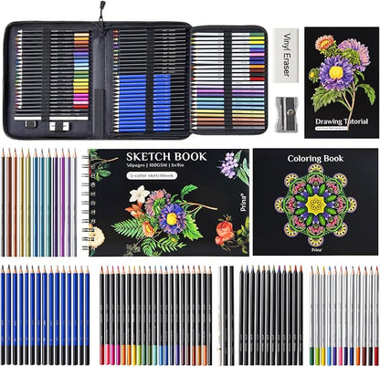 PRINA 81 Drawing Set Sketching Kit, Pro Sketch Pencils Art Supplies - Image 2