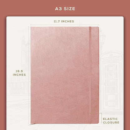 Beechmore Books A3 Sketchbook – 11.7x16.5 Premium Vegan Leather Bound Extra - Image 3