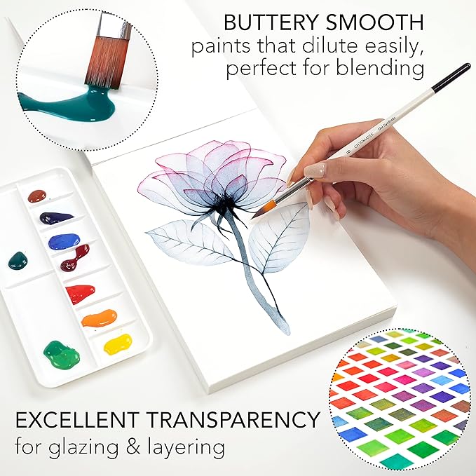 CHROMATEK Watercolor Paint Set, 84 Piece Kit, Video Tutorial Course, 48 Tubes - Image 4