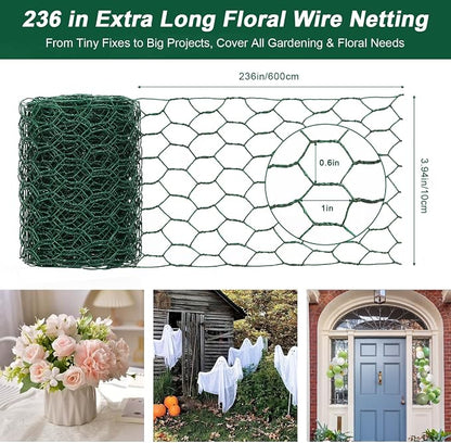 4 × 236 in Floral Wire Netting, Galvanized Coated Chicken Mesh Netting - Image 3