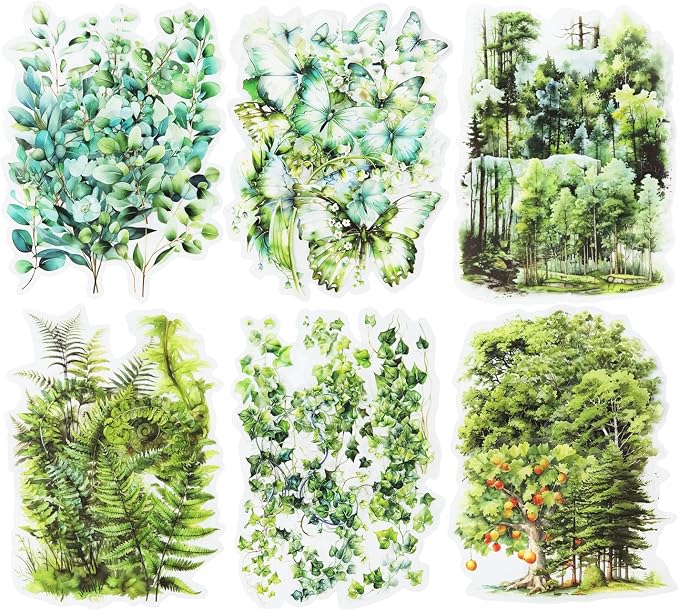 120Pcs Forest PET Scrapbook Stickers Botanical Designs by MiyouLuna