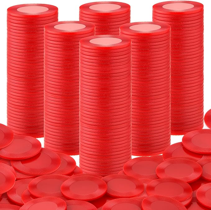 Coopay 1000 Pieces Plastic Poker Chips, Bingo Chips Bulk Learning Counters by Coopay