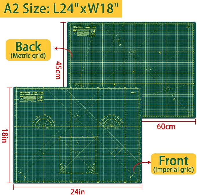 Self Healing Cutting Mat A2 18"x24" – Double Sided 5-Ply Craft Mat - Image 2