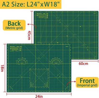 Self Healing Cutting Mat A2 18"x24" – Double Sided 5-Ply Craft Mat - Image 2