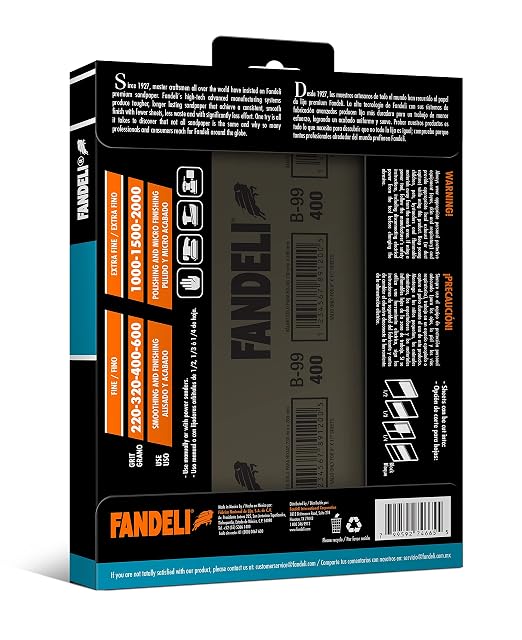 Fandeli | Waterproof Sandpaper | 2000 Grit | 25 Sheets 9'' x 11'' | - Image 2