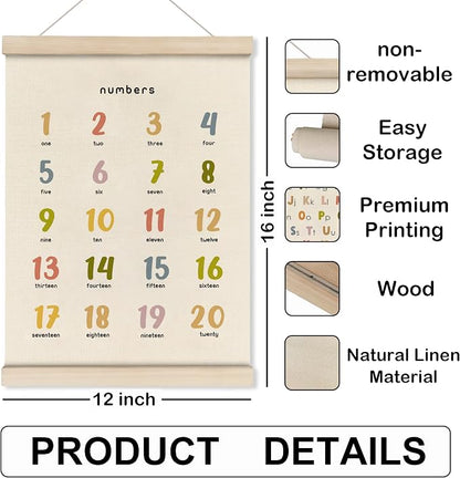 HRQKO Alphabet Numbers Poster Hanger Frame Set of 2, Nursery Wall Decor - Image 7