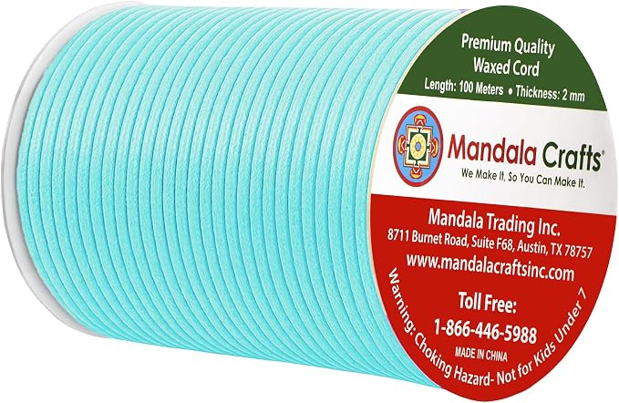 Mandala Crafts 2mm 109 Yards Mint Cotton Waxed Cord - Image 2