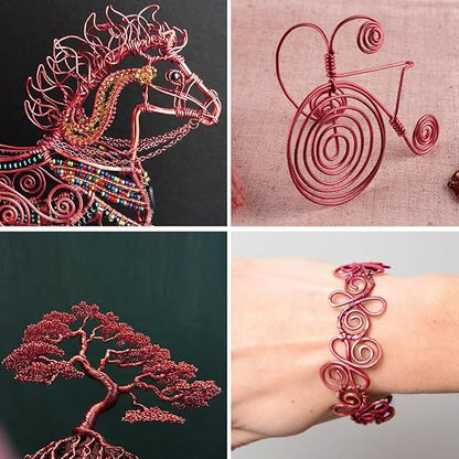Aluminum Craft Wire, 32.8 Feet 3.0 mm/ 8 Gauge Red Bendable Soft Metal Aluminum - Image 4