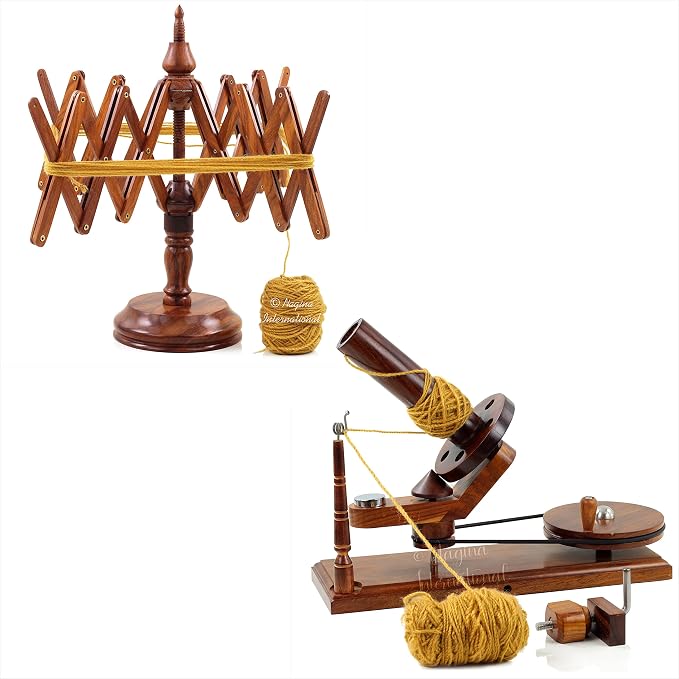 Nagina International Wooden Handcrafted Heavy Duty Wooden Yarn Ball Winder by NaginaInternational