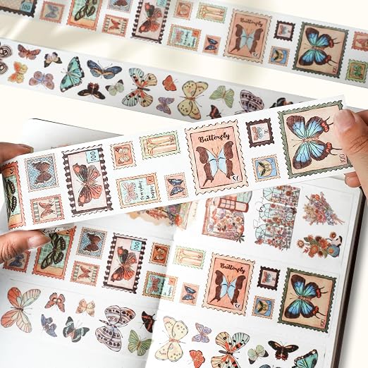 WT Stamped Wings Washi Tape Sticker Set – 3 Rolls Decorative Butterfly & Wing - Image 6