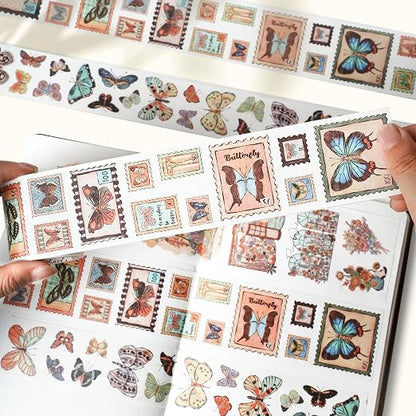 WT Stamped Wings Washi Tape Sticker Set – 3 Rolls Decorative Butterfly & Wing - Image 6