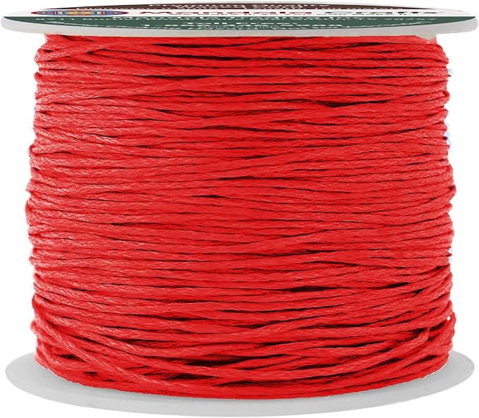 Mandala Crafts 0.5mm 109 Yards Red Cotton Waxed Cord by MandalaCrafts