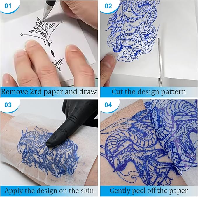 Tattoo Transfer Paper 100 Sheets, Thermal Stencil Paper - Image 3