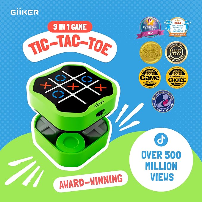 GiiKER Tic Tac Toe Bolt Game, Original 3-in-1 Handheld Puzzle Game, Portable - Image 2