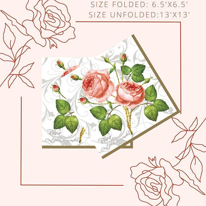 20-ct 13x13 Flowers Paper Luncheon Decoupage Napkins, 3-Ply Servilletas Printed - Image 2
