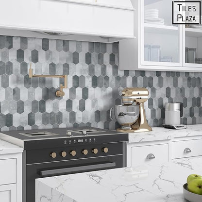 The Tiles Plaza 10-Sheet Peel and Stick Backsplash, Stone Composite Stick On - Image 3