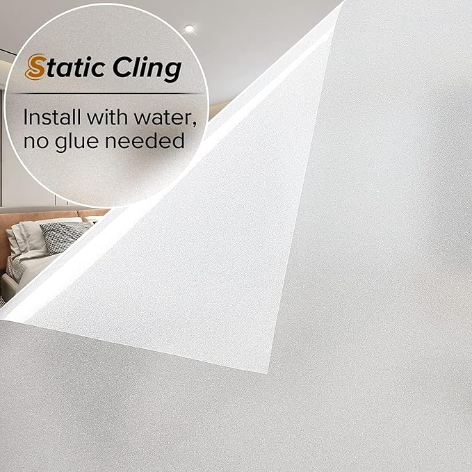 rabbitgoo Window Privacy Film, Frosted Glass Window Clings, Static Cling UV - Image 5